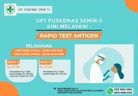 PUSKESMAS SEMIN II MELAYANI RAPID TEST ANTIGEN